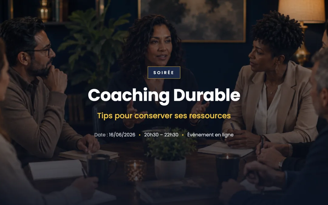 Groupe de coachs professionnels en échange autour de la durabilité de la posture de coach